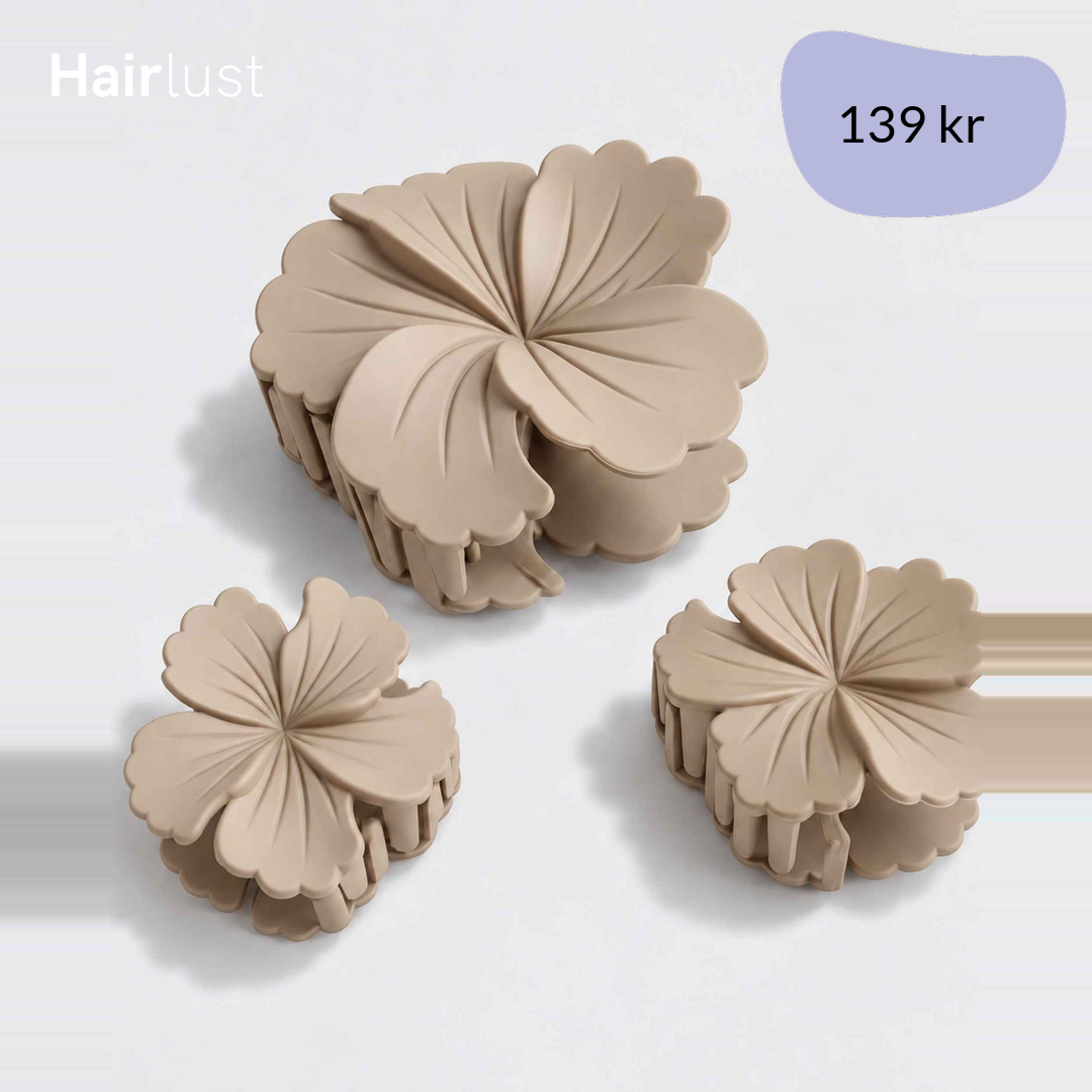 Flower Claw Clips, 3-Pack, Beige