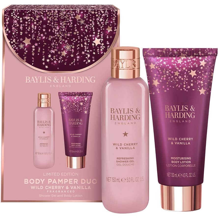 Baylis & Harding Wild Cherry & Vanilla Luxury Body Pamper Duo Gift Set