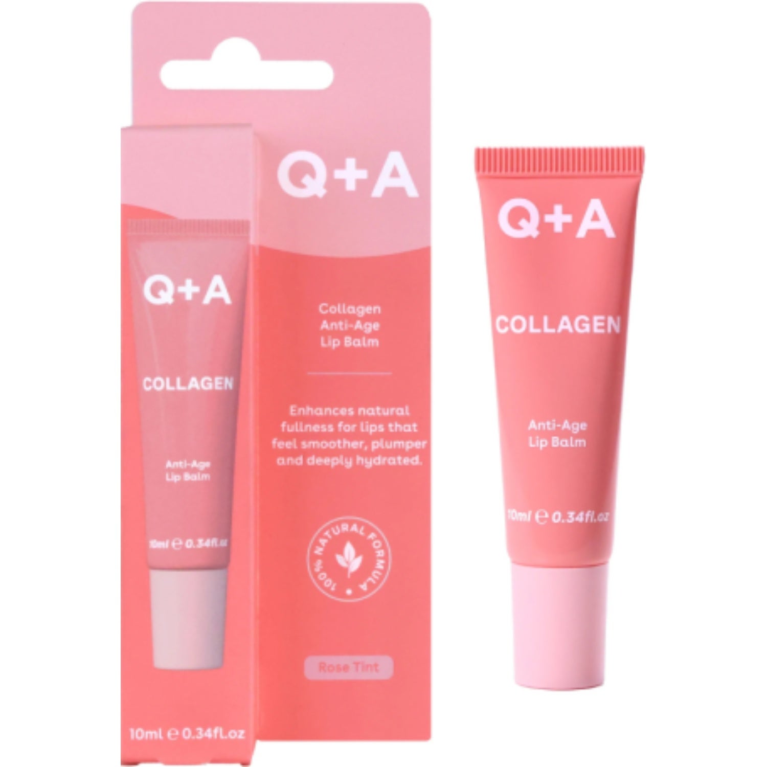 Q+A Collagen Rose Tint Lip Balm 10 ml