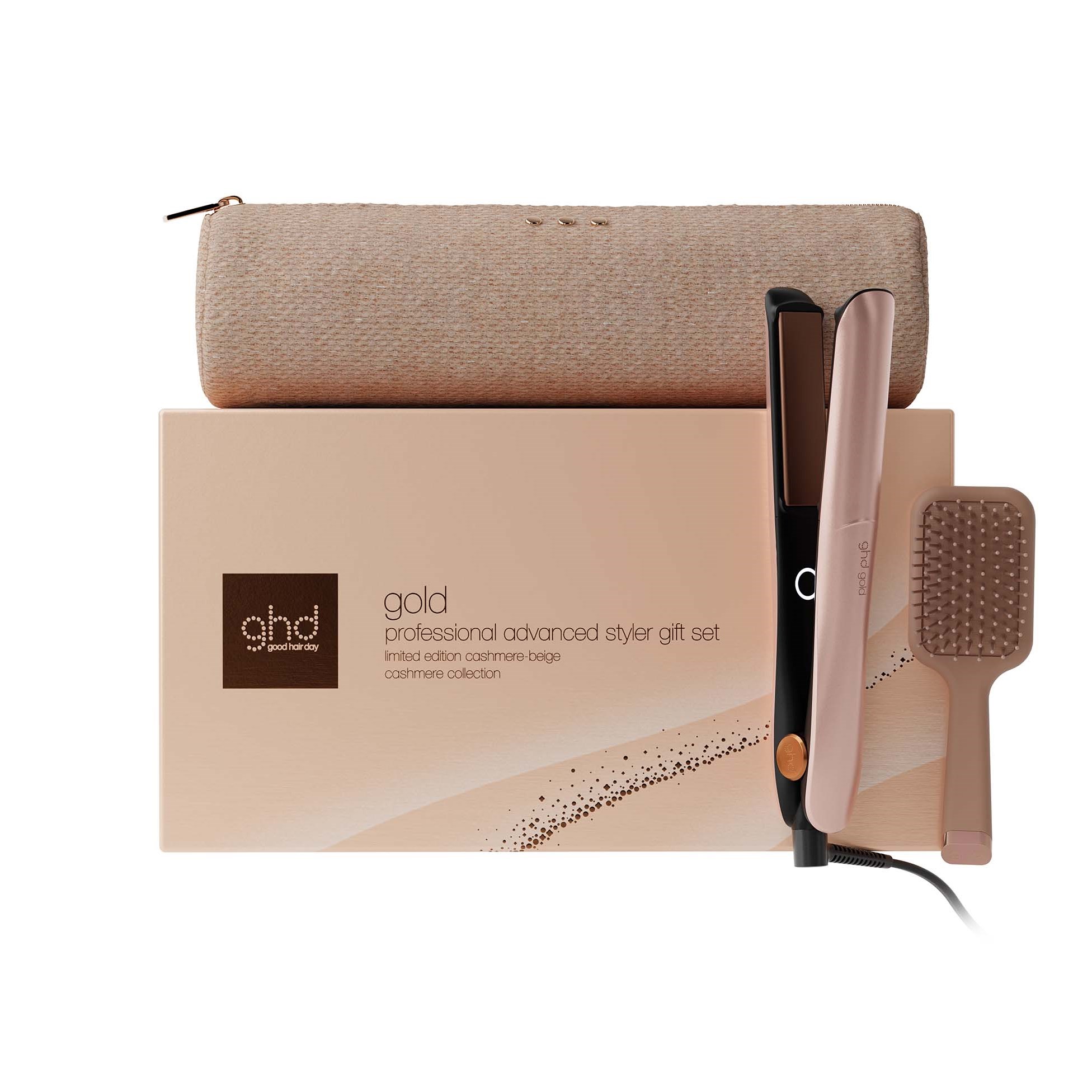ghd Cashmere Collection Gold Hair Straightener Festive Gift Set in Cashmere Beige