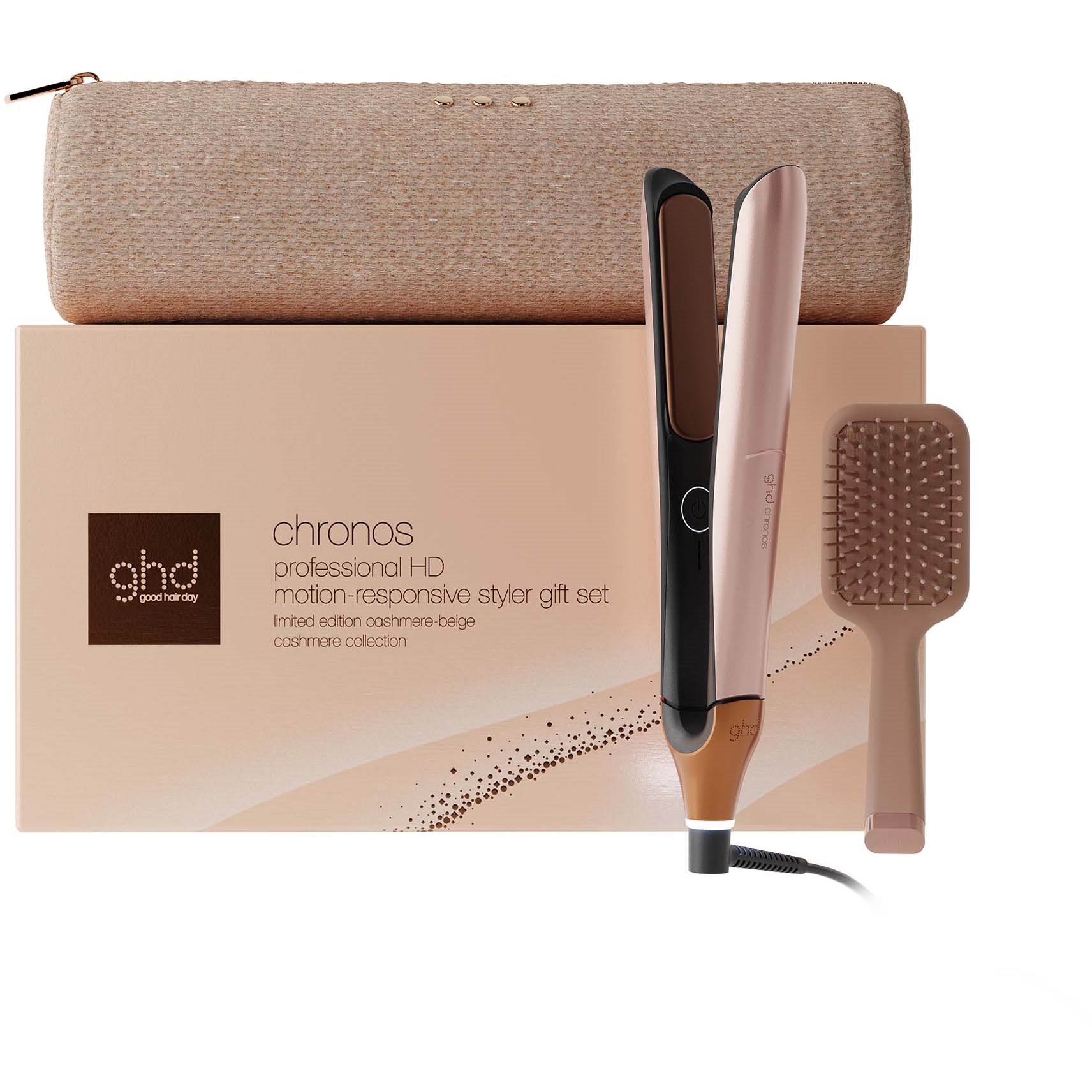 ghd Cashmere Collection Chronos Hair Straightener Festive Gift Set in Cashmere Beige