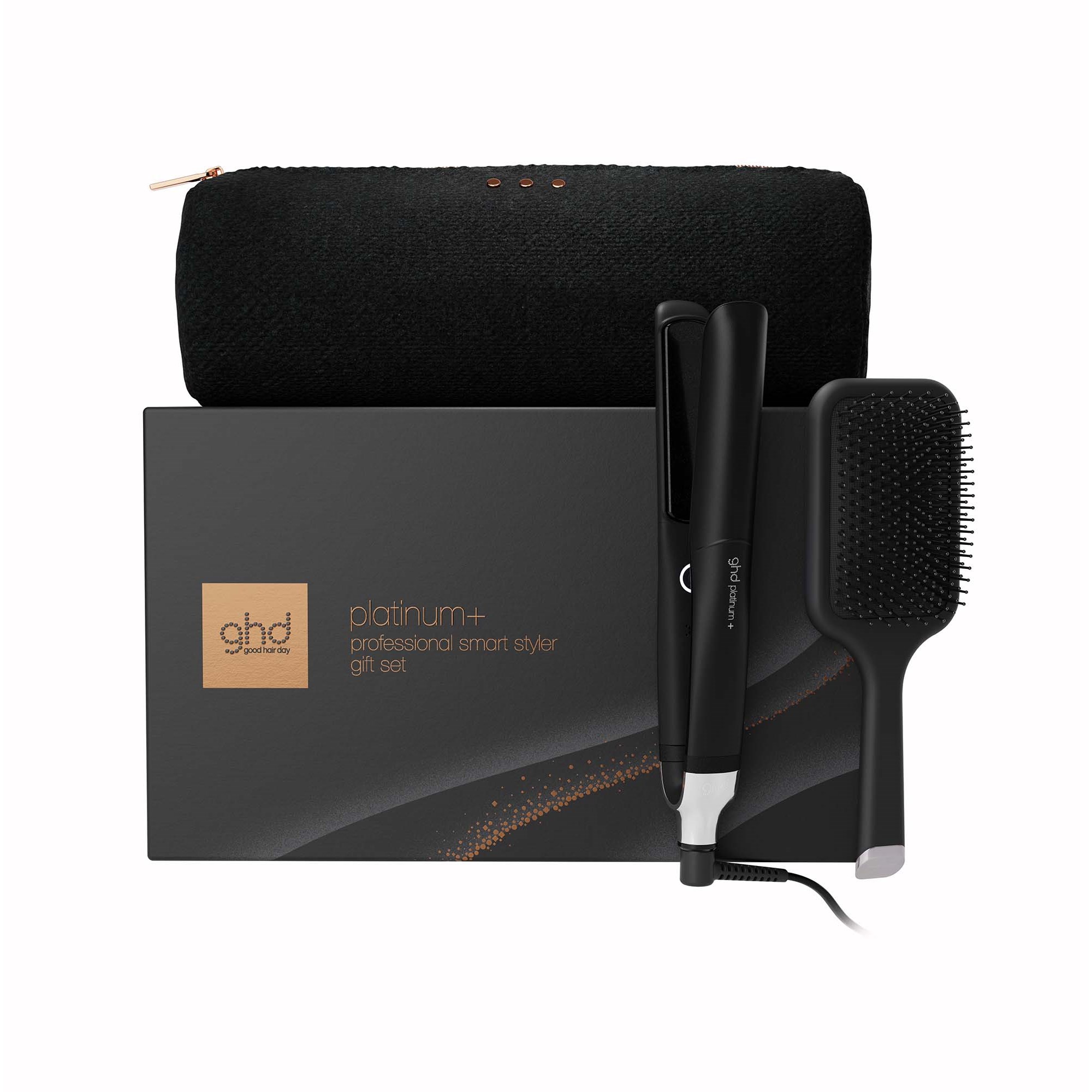 ghd Cashmere Collection Platinum+ Hair Straightener Festive Gift Set in Black