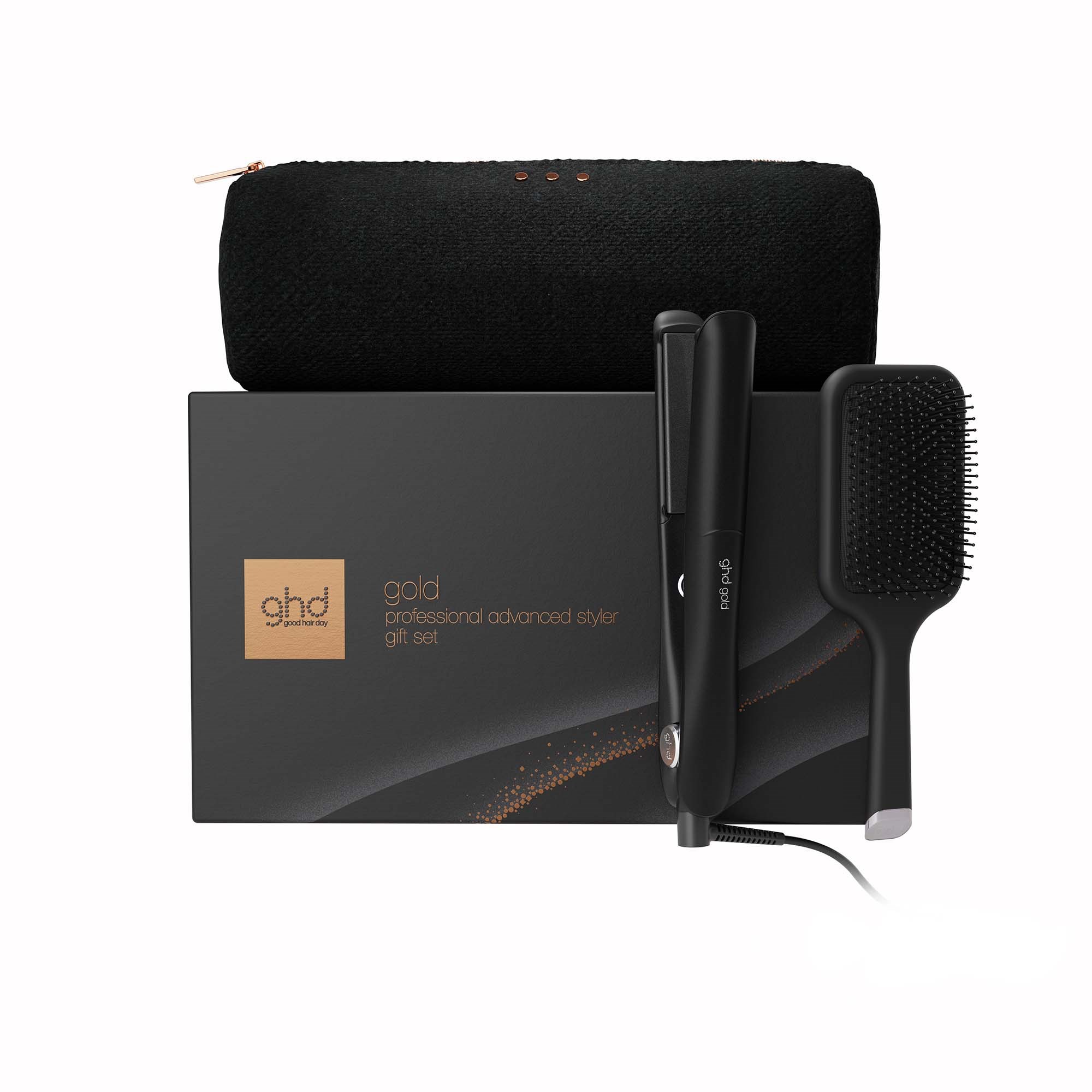 ghd Cashmere Collection Gold Hair Straightener Festive Gift Set in Black