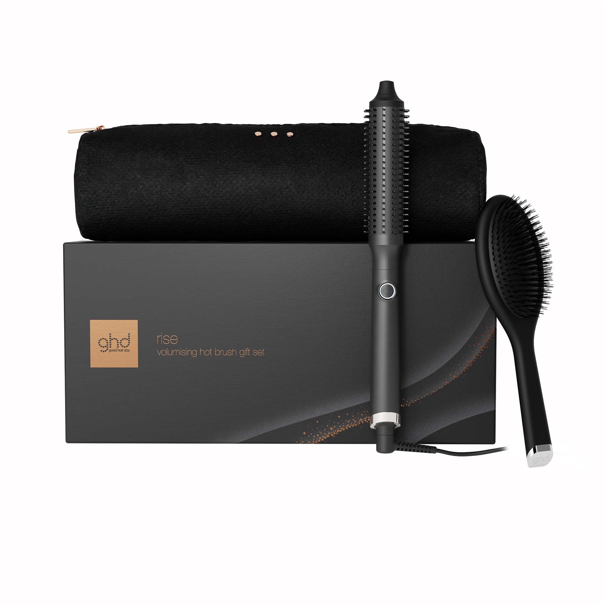 ghd Cashmere Collection Rise Volumising Hot Brush Festive Gift Set in Black
