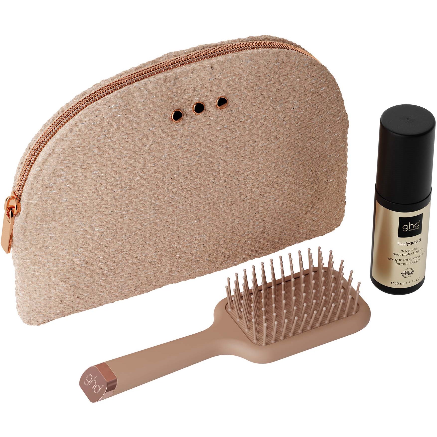 ghd Cashmere Collection Style Gift Set Mini The All-Rounder Paddle Brush & Mini Bodyguard