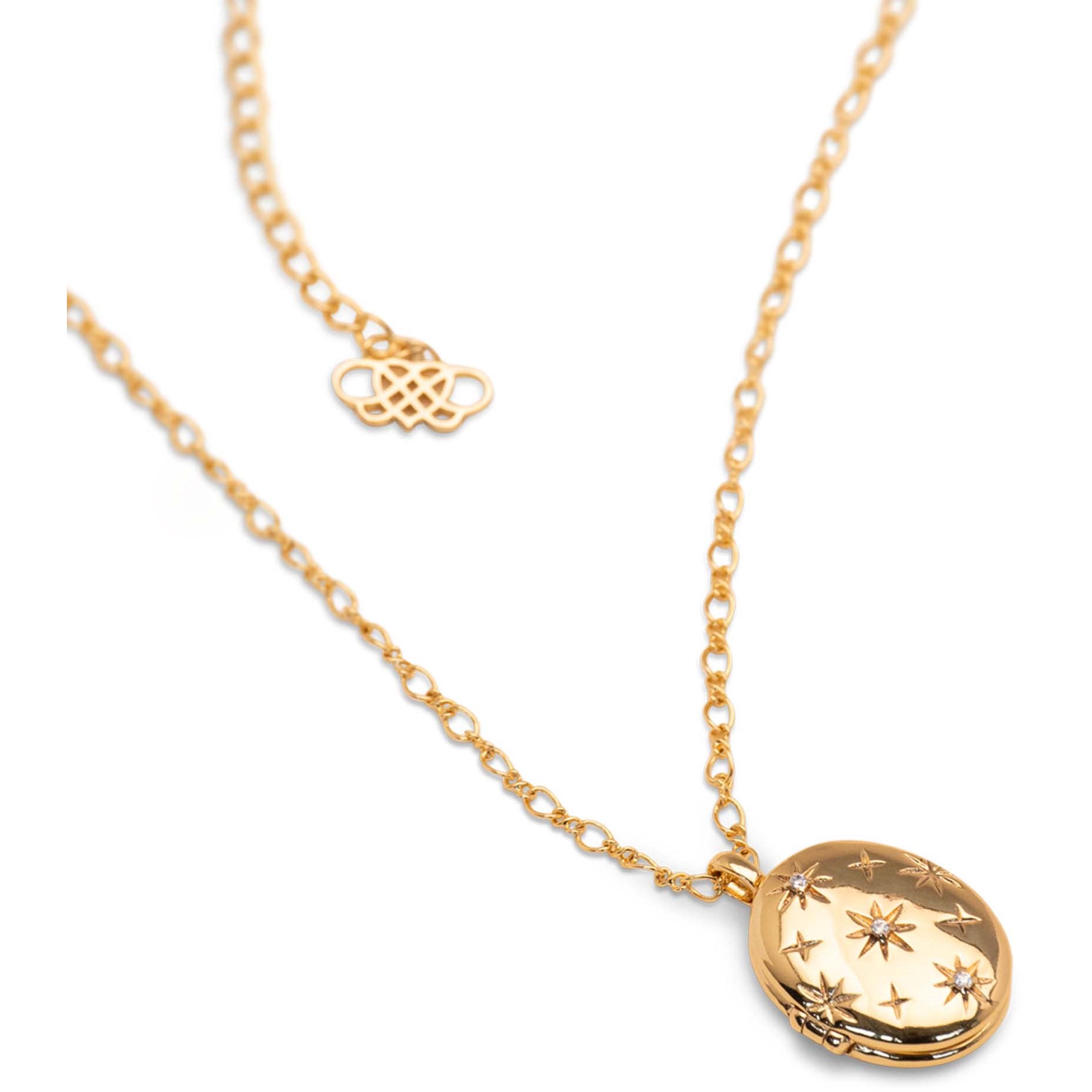 Lily and Rose Celestial necklace charm - Crystal gold
