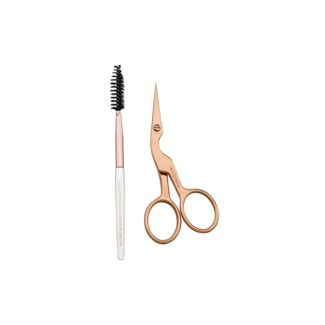 Tweezerman Retail Rose Gold Brow Shaping Scissors And Brush