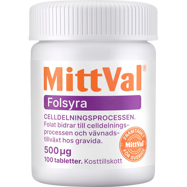 MittVal Folsyra 100 st