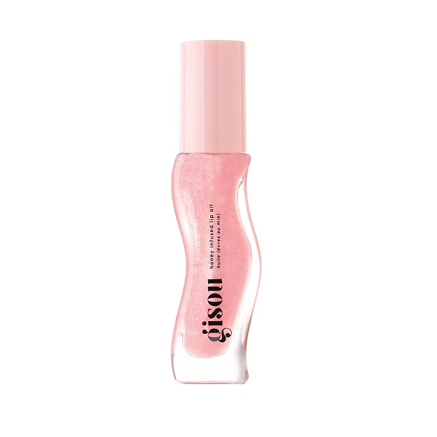 Honey Infused Lip Oil Clear pink shimmer
