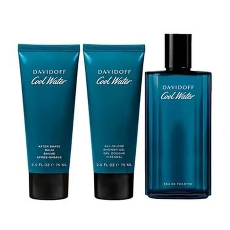 Giftset Davidoff Cool Water Edt 125ml + After Shave Balm 75ml + Shower Gel 75ml