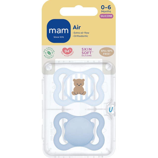 MAM Air 0-6m Sil Garden Party Blue 2 st