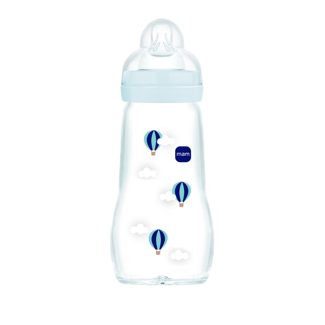 MAM Feel Good Glass Bottle Blue 260 ml 1 st