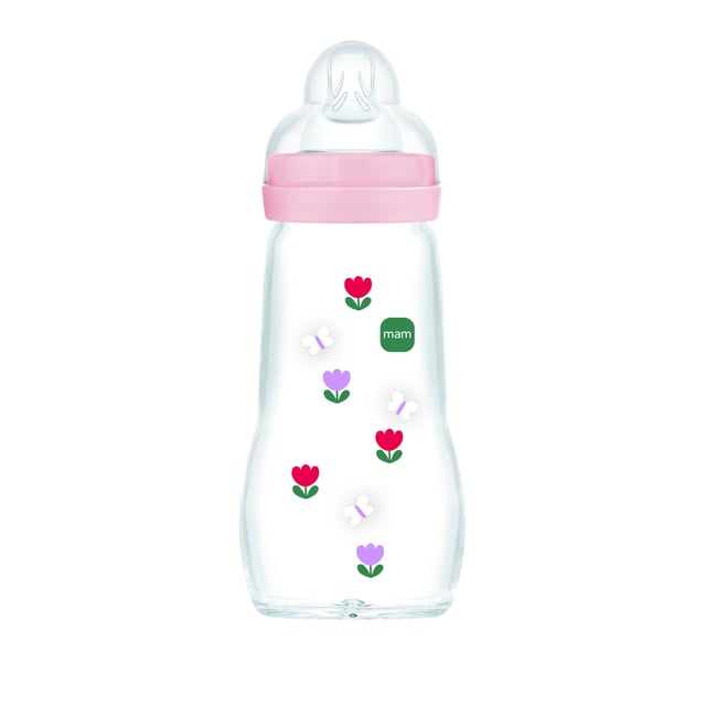 MAM Feel Good Glass Bottle Pink 260 ml 1 st