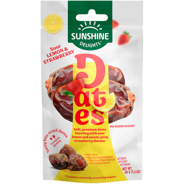 Sunshine Delight Torkad dadel citron & jordgubb