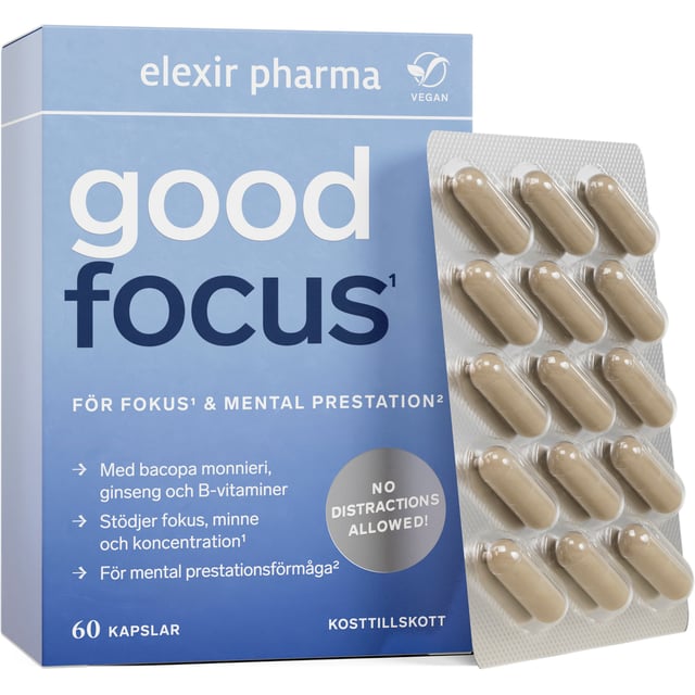 Elexir Pharma Good Focus 60 kapslar