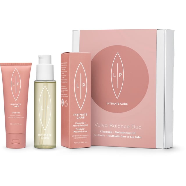 Lip Intimate Care Vulva Balance Duo, Moisturising Cleansing Oil Prebiotic + Lip Balm