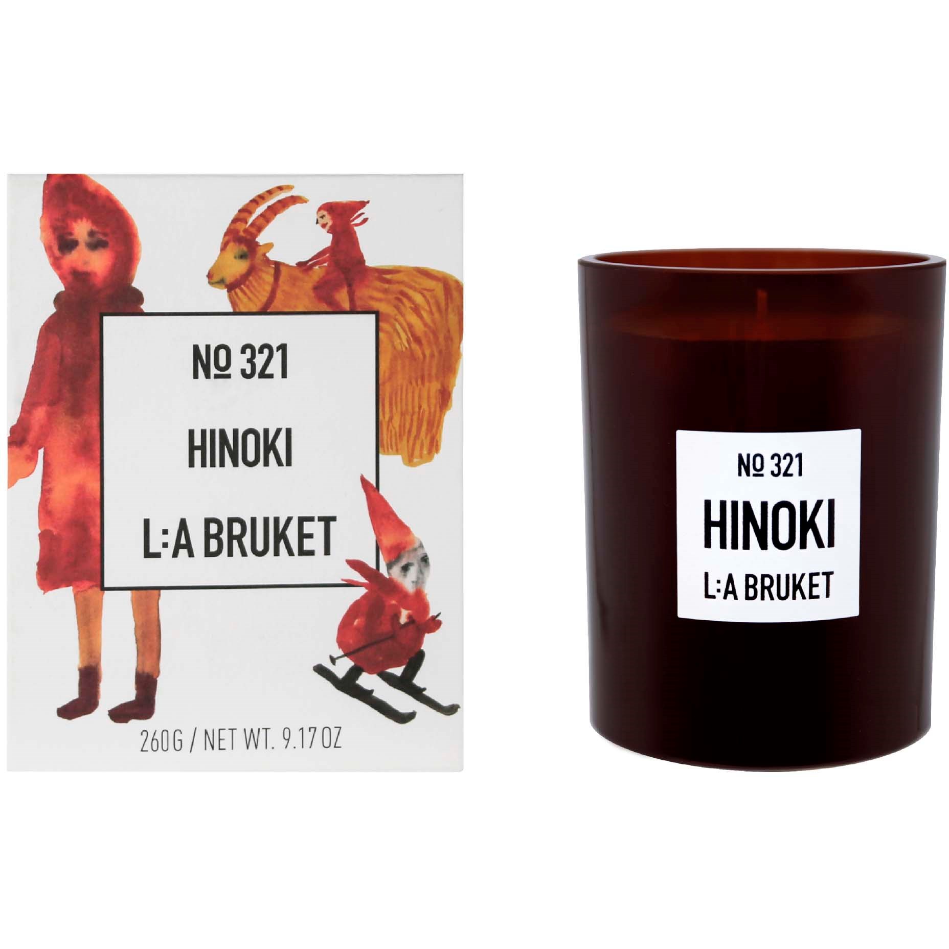 L:a Bruket Gift Box Winter Sleeve Hinoki Candle 260 g