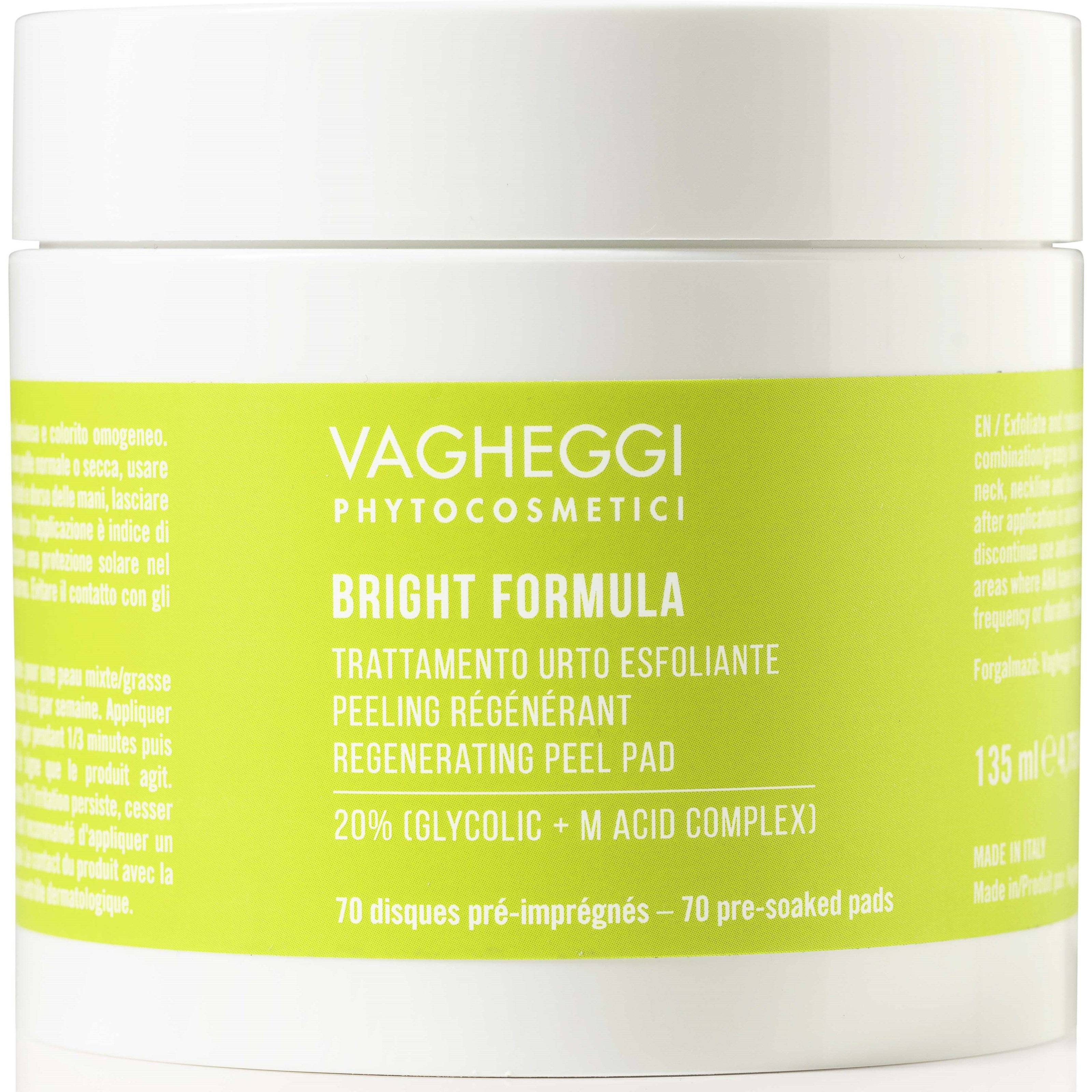 VAGHEGGI BRIGHT FORMULA Regenerating Peel Pad 135 ml