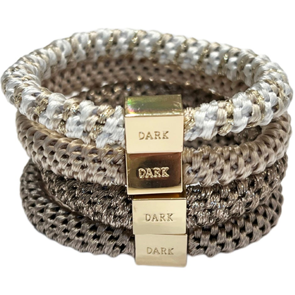 Dark Fat Hair Ties 4 Pk Combo Nougat Mix - pcs 1