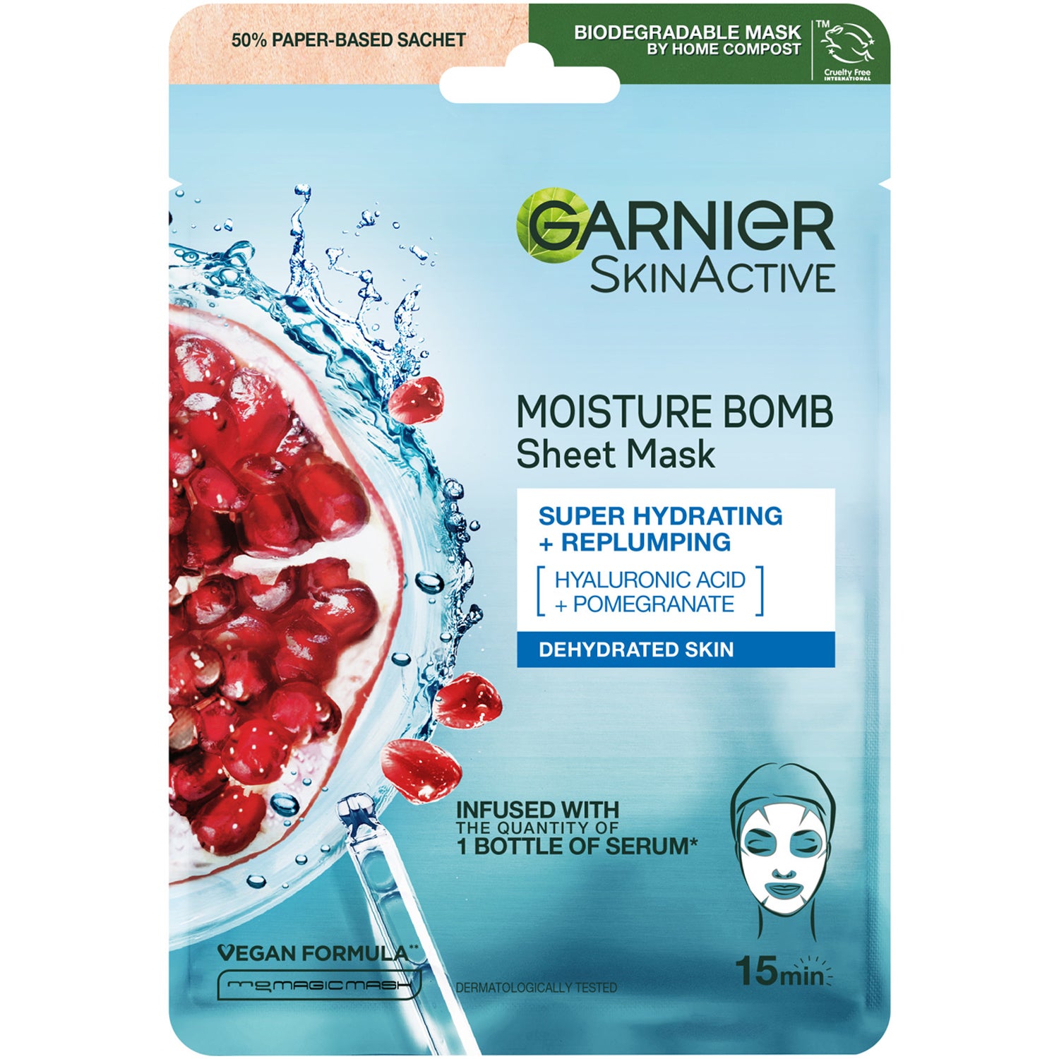 Garnier Moisture Bomb Super-Hydrating and Energizing Sheet Mask 28 g