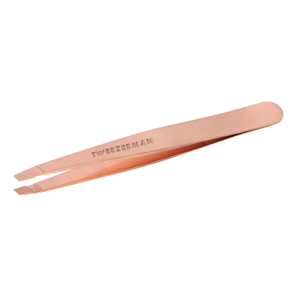 Slant Tweezer Leopard Print Rose Gold