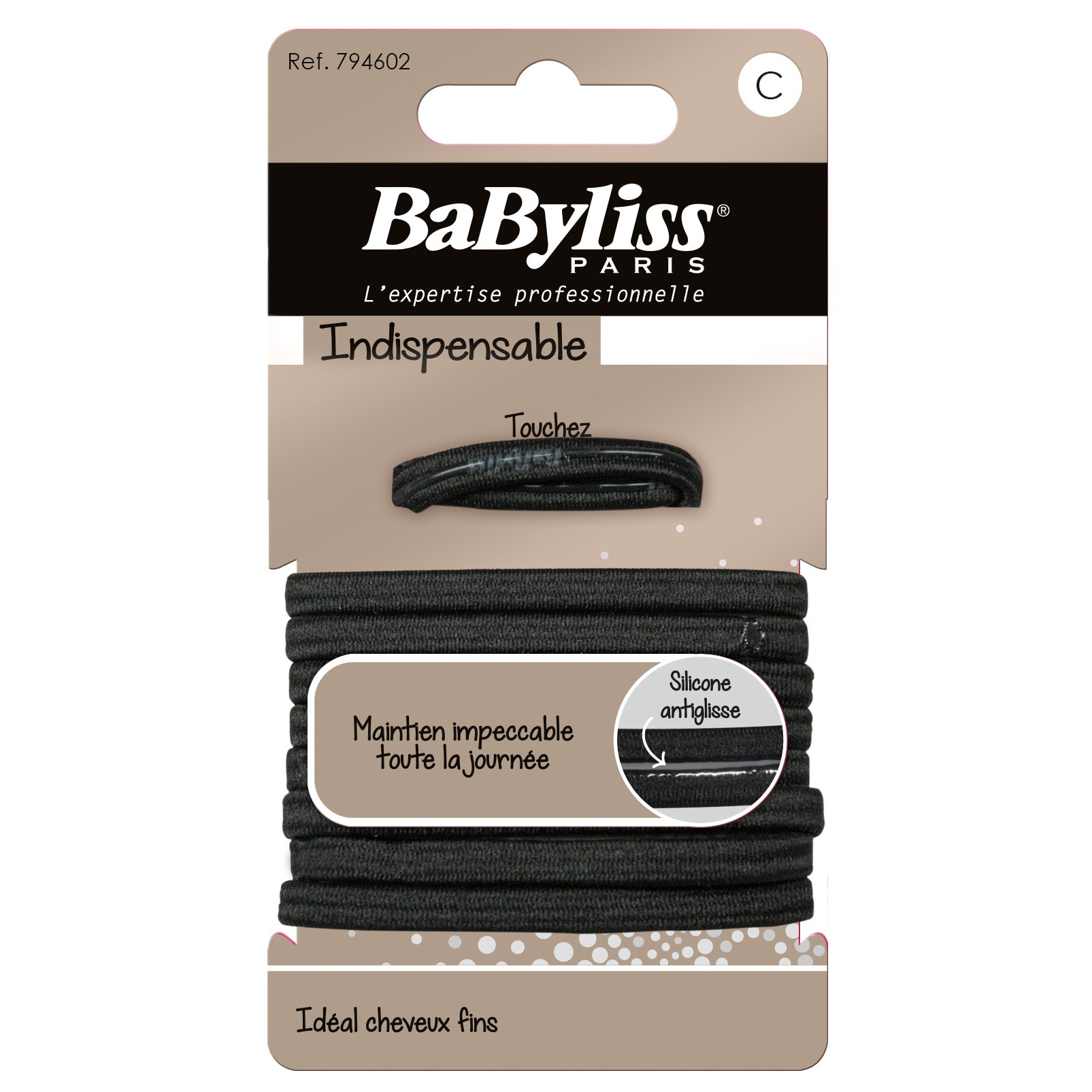 BaByliss Paris Accessories Indispensable 794602 Svart snodd 9 st anti-