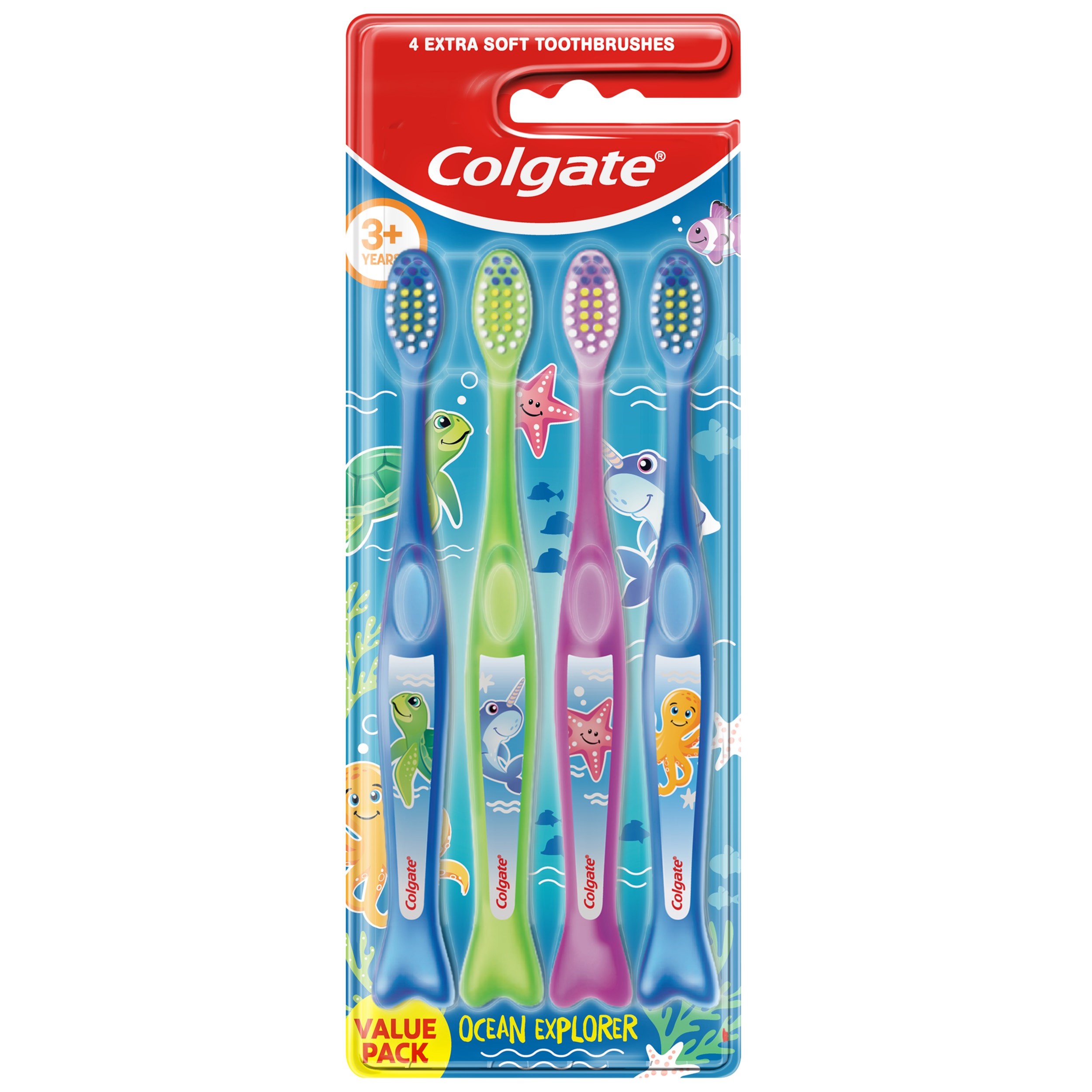 Colgate Toothbrush Kids Ocean Explorer 3+ 4-pack