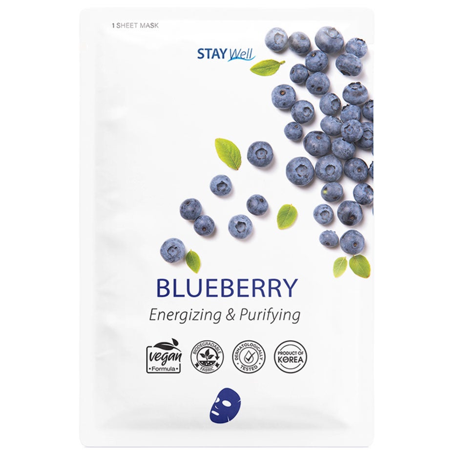 Stay Well Vegan Sheet Mask Blueberry 1pcs