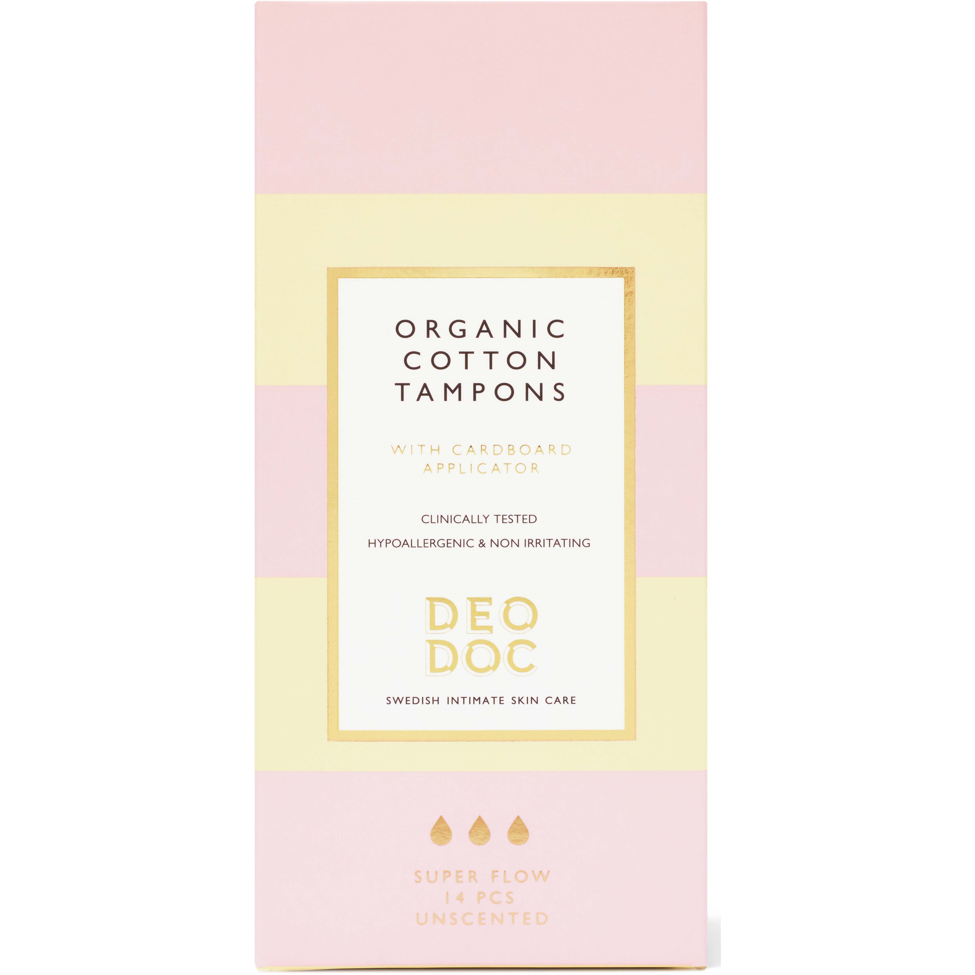 DeoDoc Organic Cotton Tampons Super Flow 14 Pcs