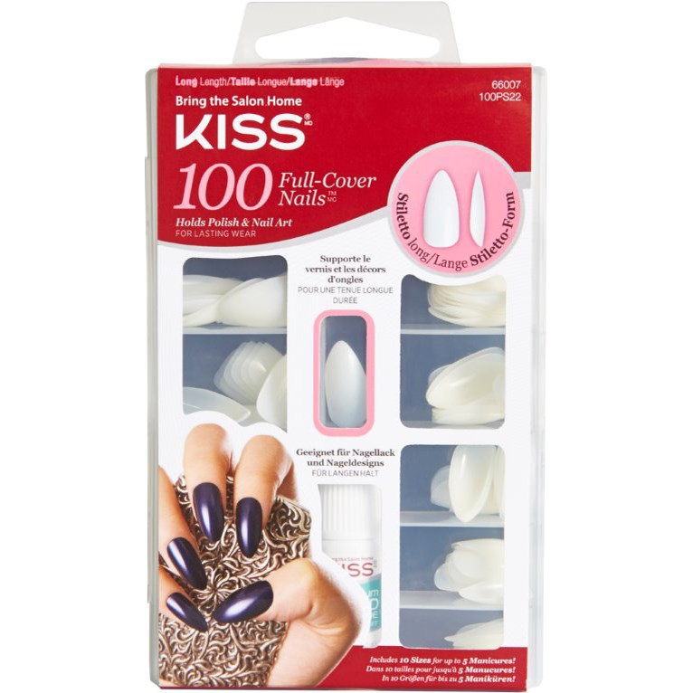 Kiss 100 Nails Full Cover Nails Long Stiletto