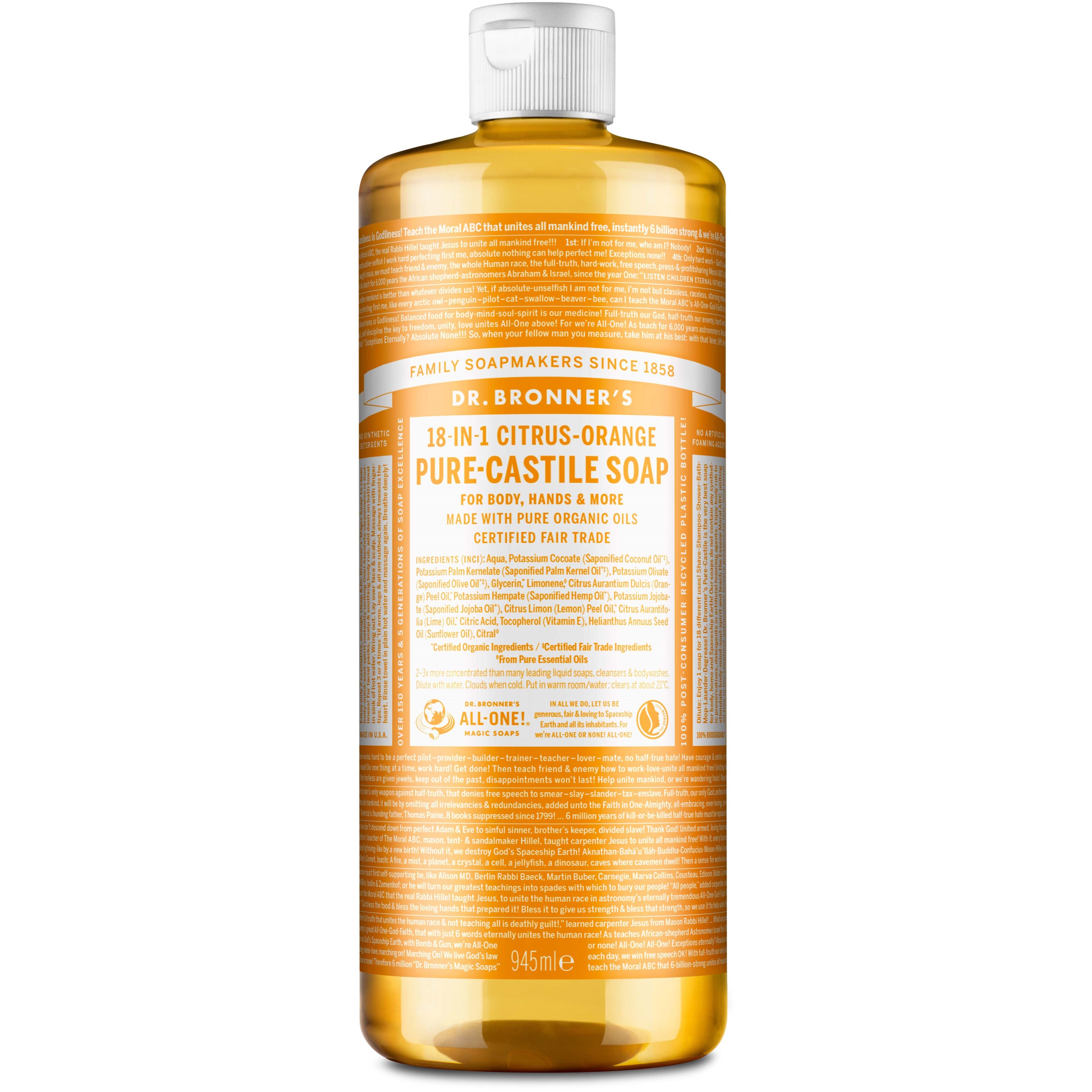 Dr. Bronner's Liquid Soap Citrus-Orange 945 ml