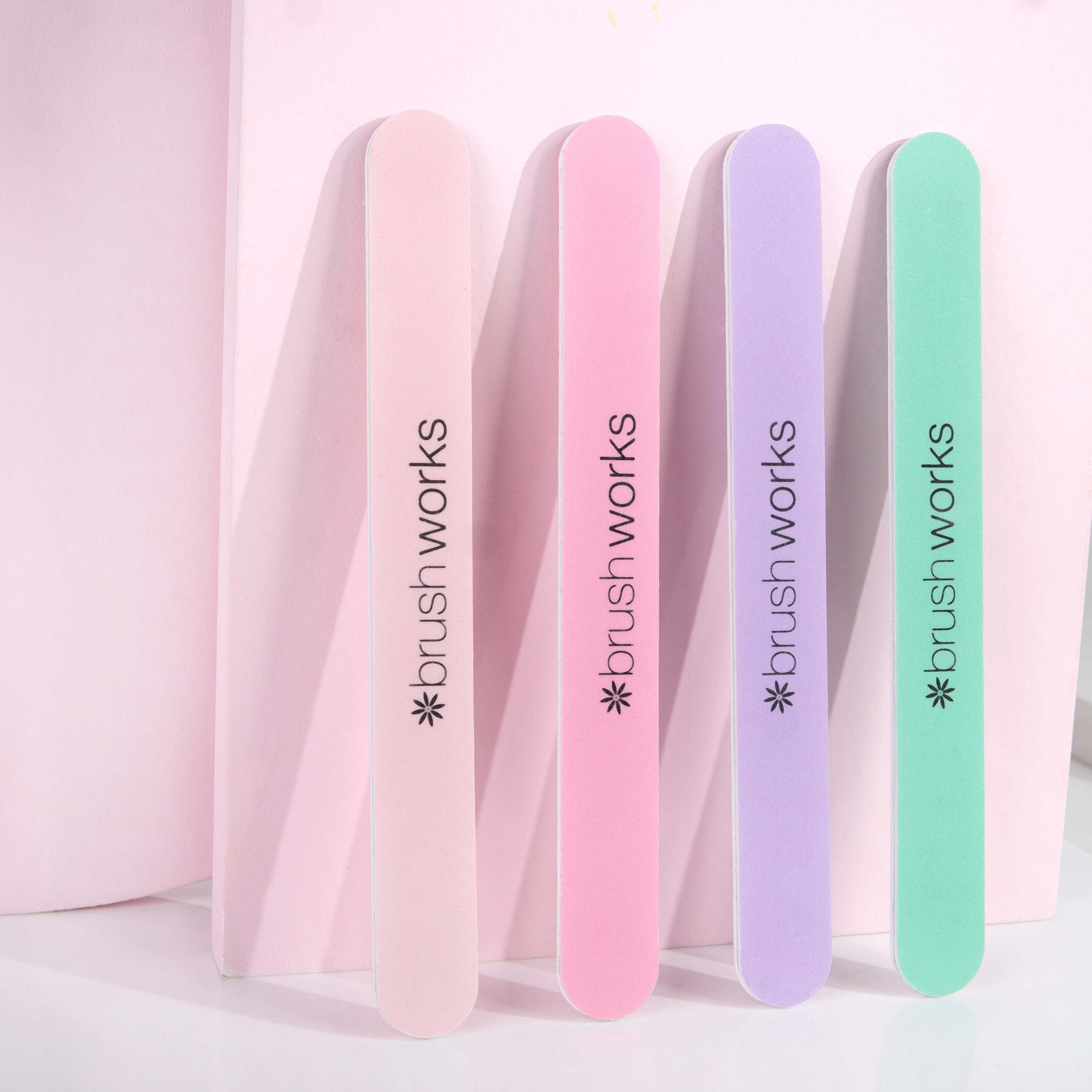 Brushworks Pastel Coloured Nail Files 4-Pack