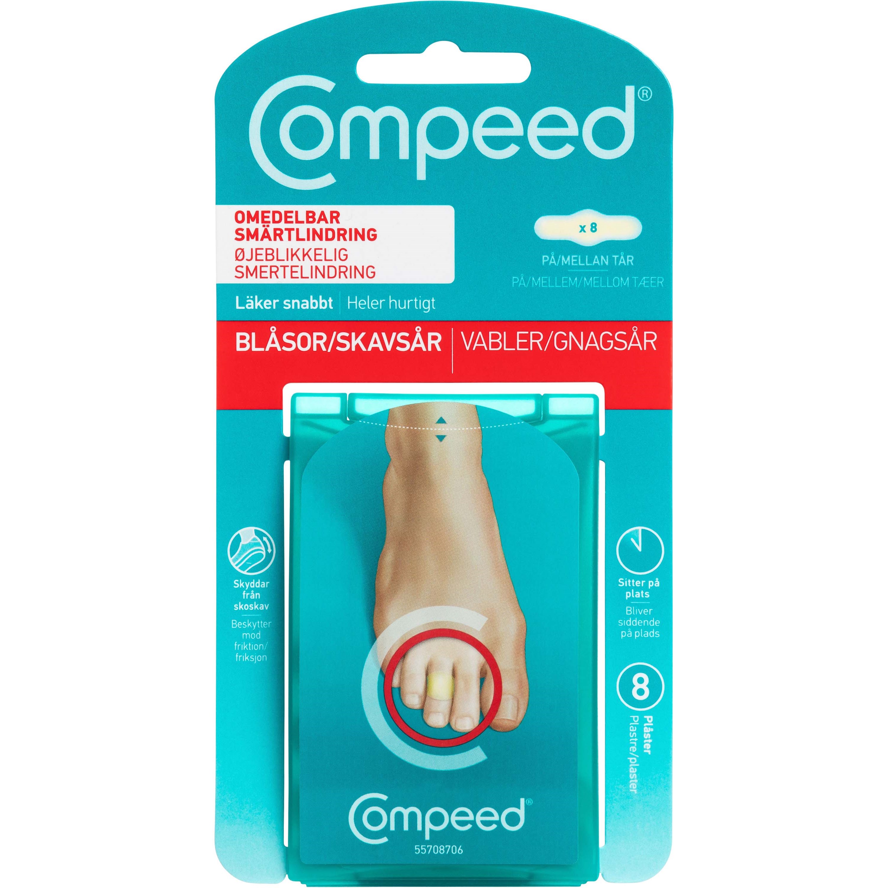 Compeed Skavsårsplåster On Toes 8 st