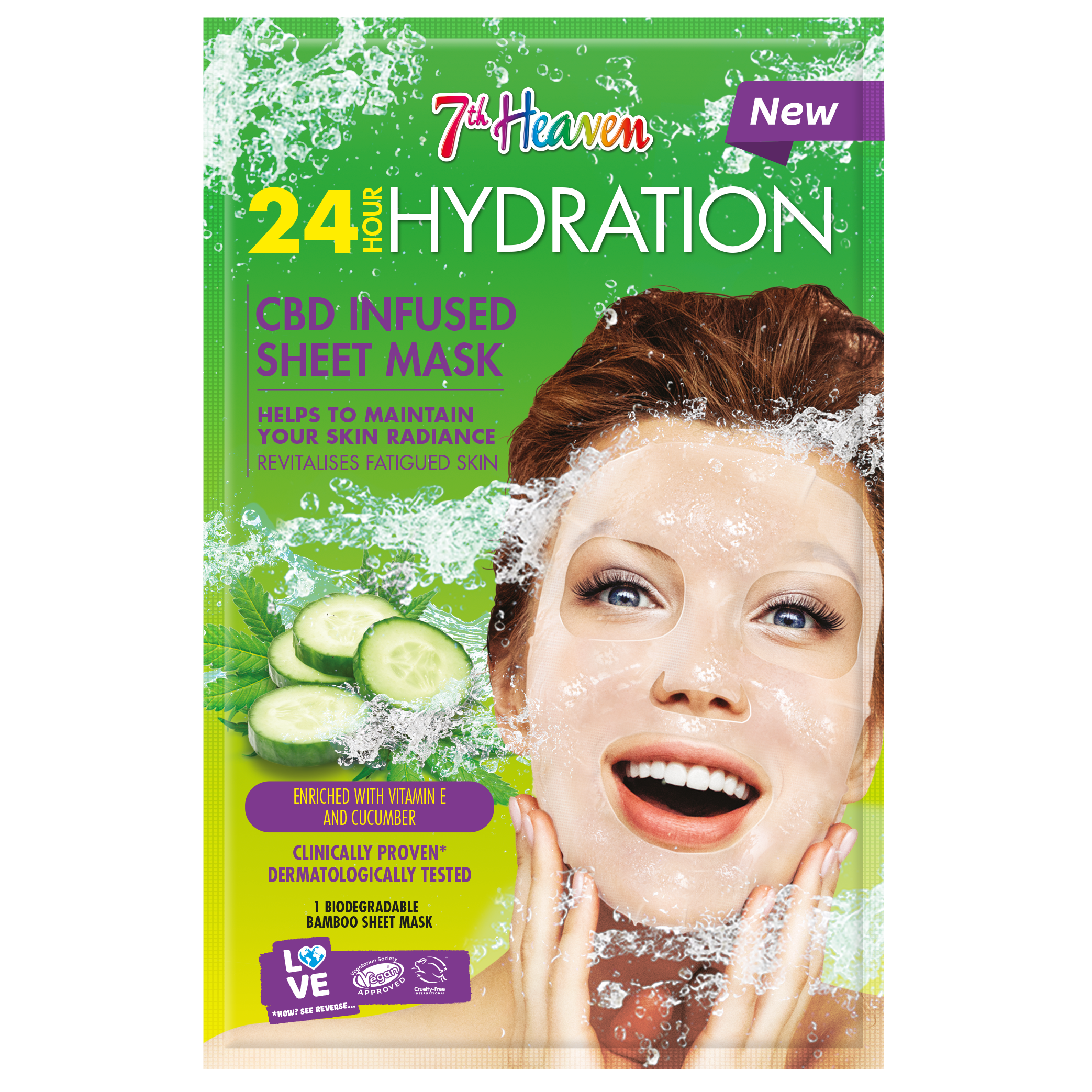 7th Heaven 24 Hour Hydration CBD Infused Sheet Mask