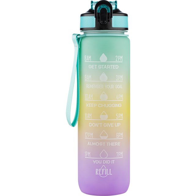 Beauty Rebels Motivational Water Bottle 1 L  Rainbow