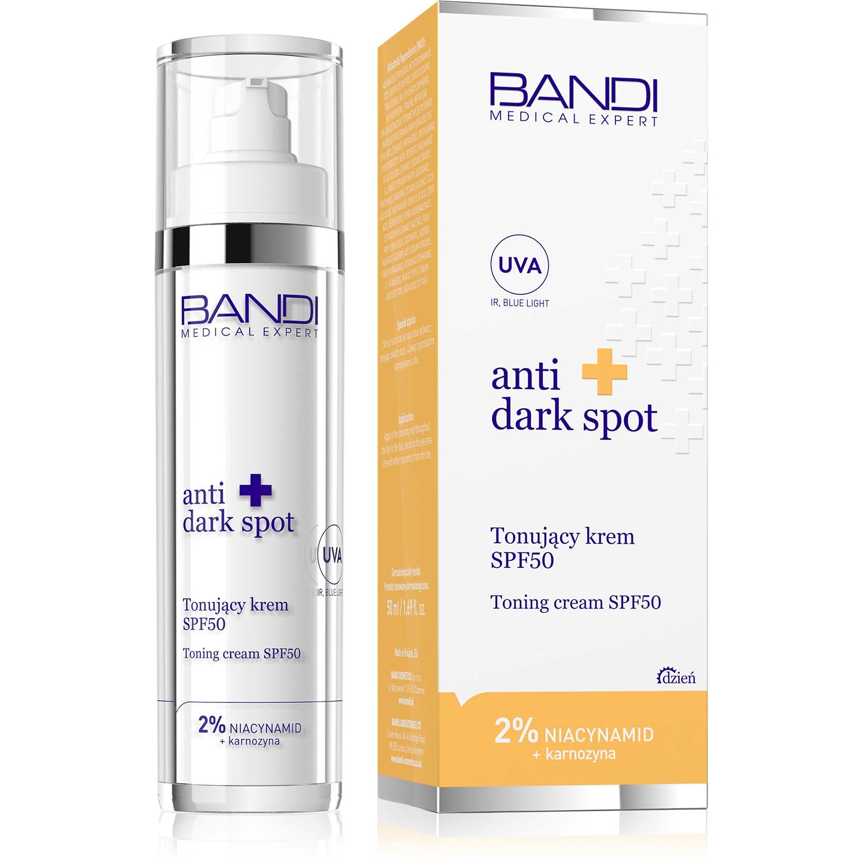 Bandi MEDICAL anti dark spot Toning cream SPF50 50 ml