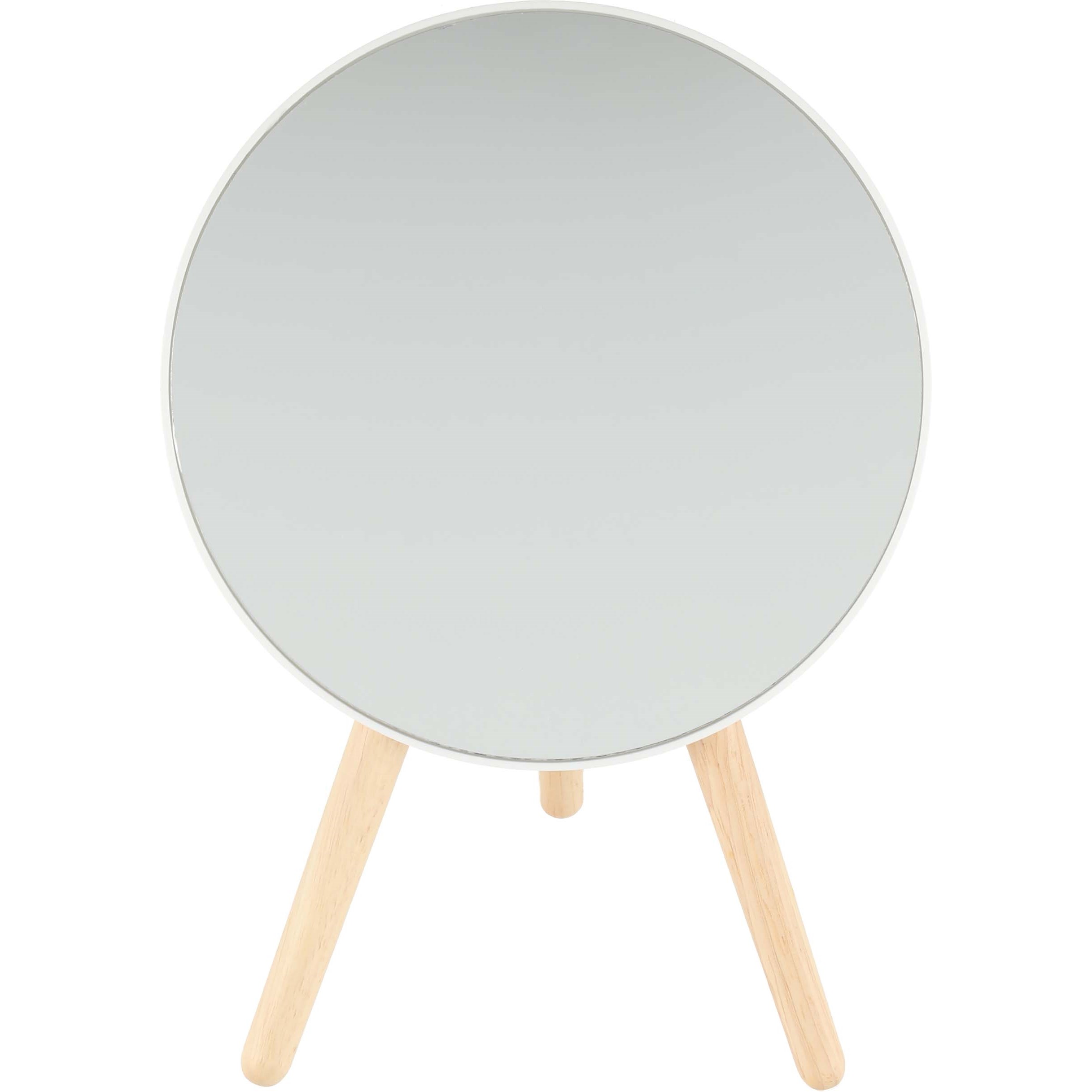 Mineas Mirror Round With Wooden Feet