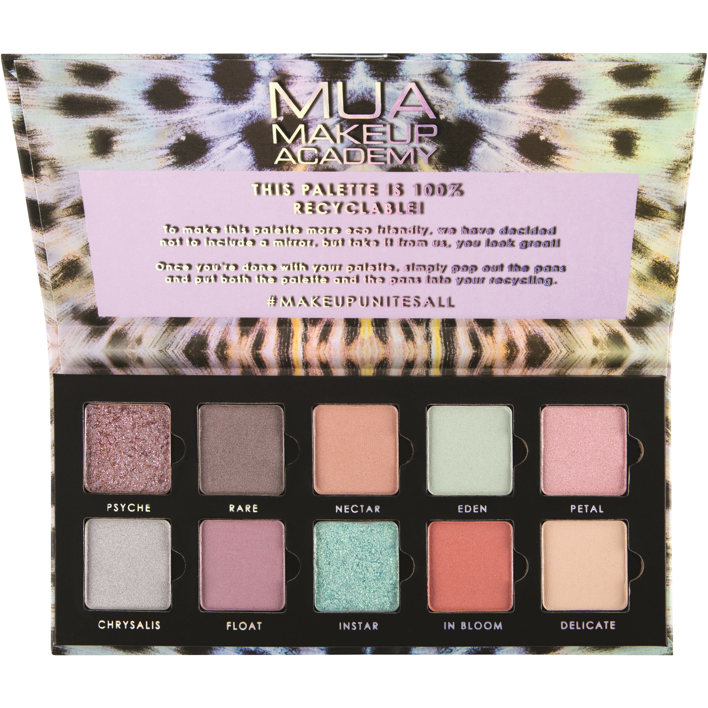 MUA Makeup Academy Eyeshadow Palette 10 Shades Metamorphosis