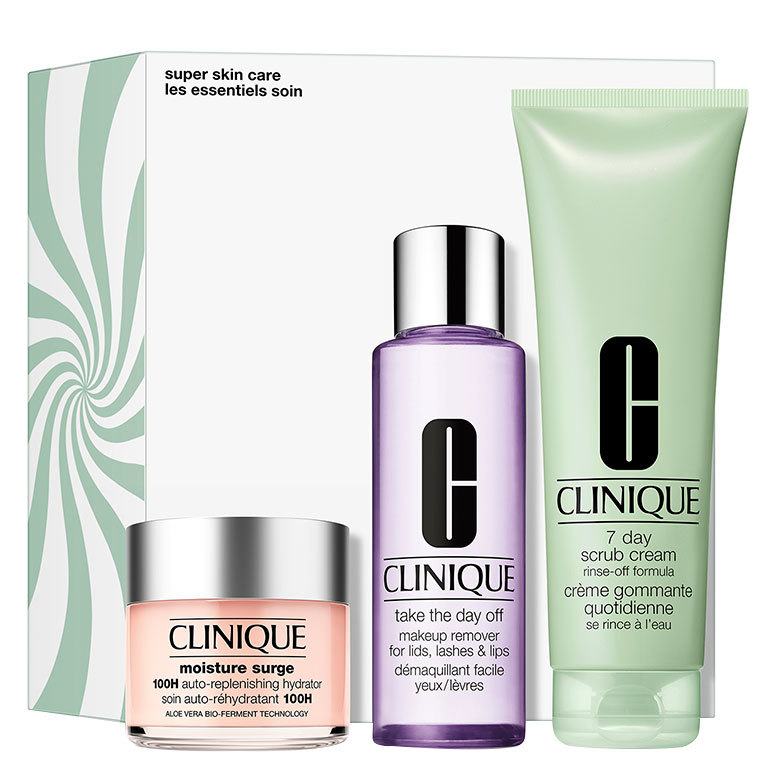 Clinique Super Skin Care Set Moisture Surge 125ml + Makeup Remover 200ml + 7 Day Scrub 250ml - 325 ml