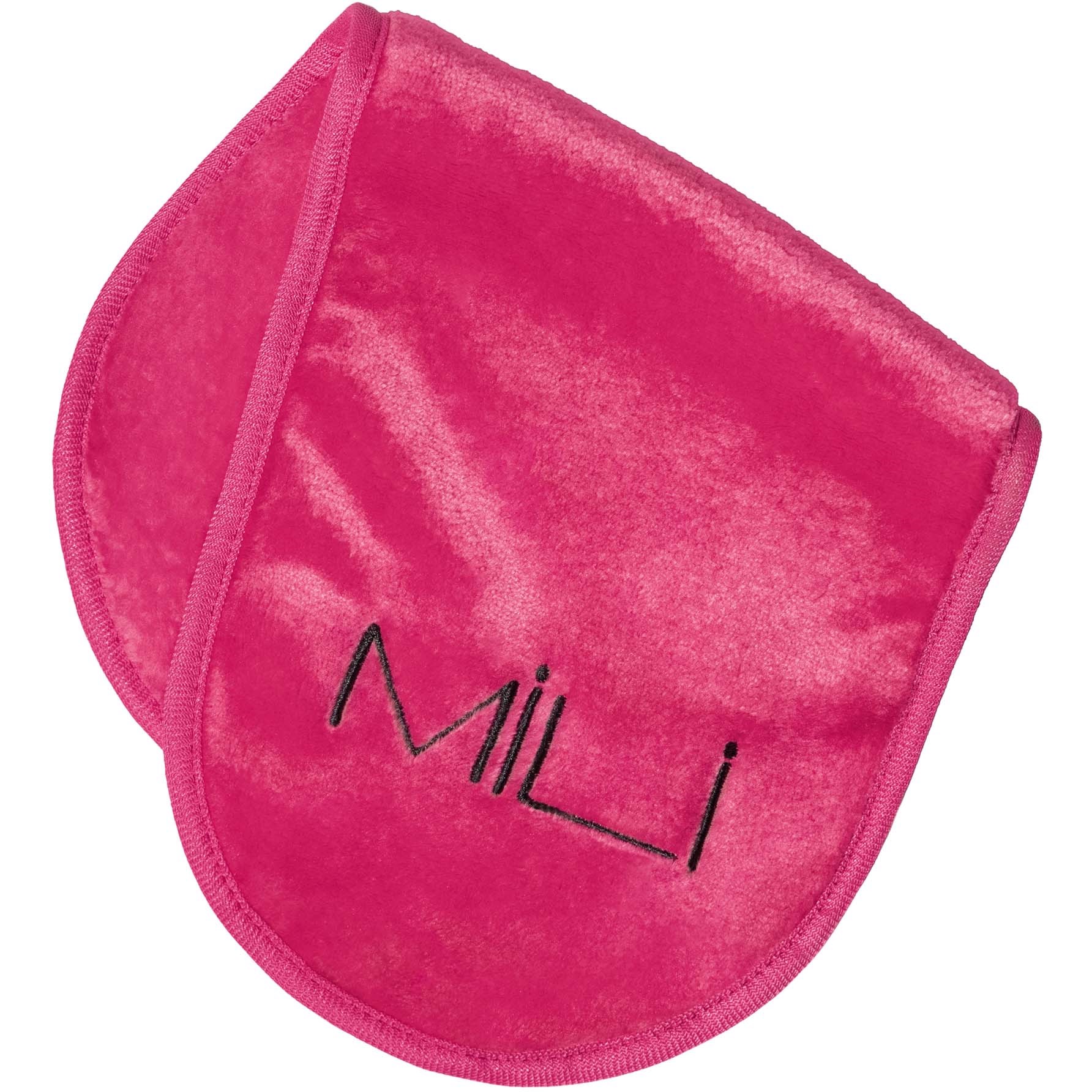 MILI Cosmetics Makeup Erase Towel Crispy Cerise Black Logo