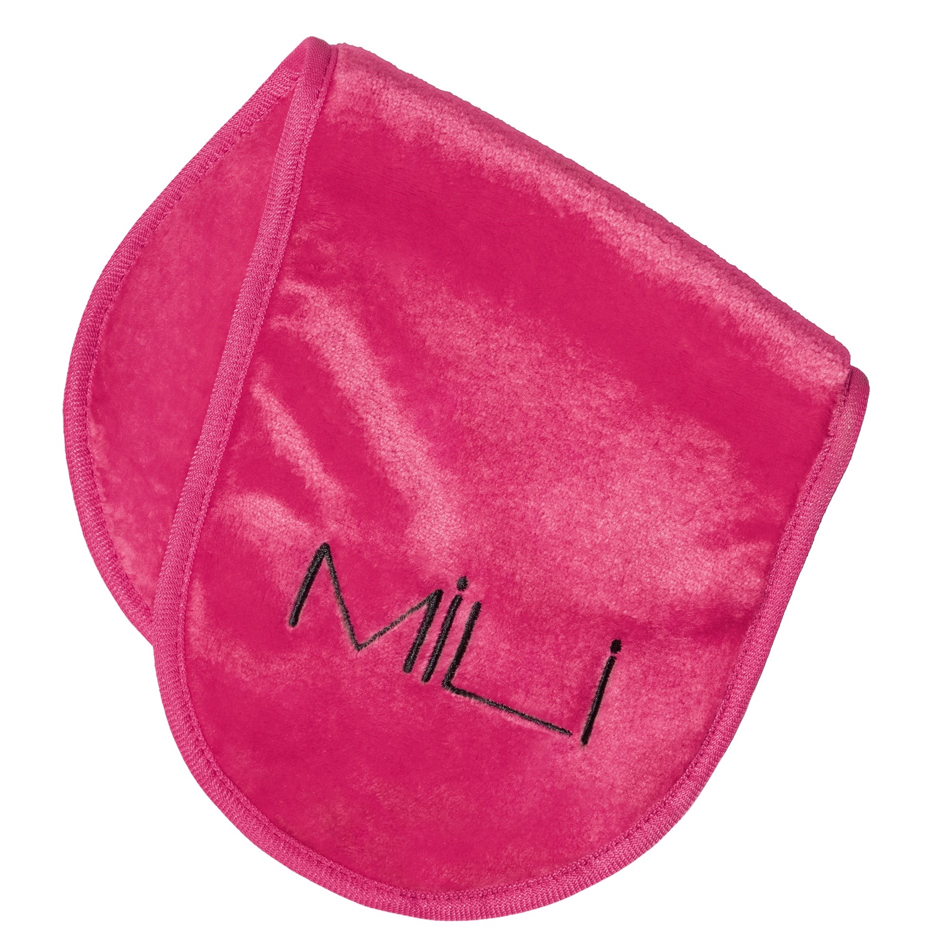 MILI Cosmetics Makeup Erase Towel Peachy Pink Black Logo