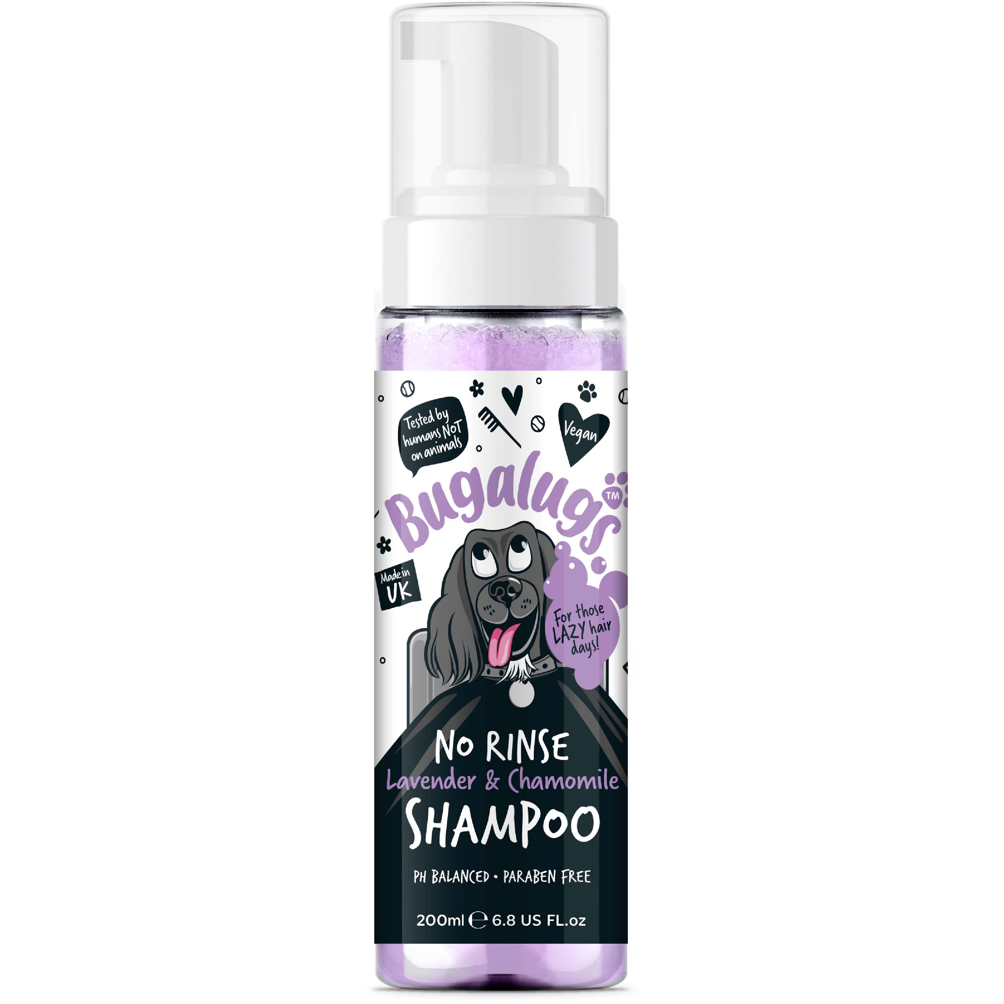 Bugalugs No Rinse Lavender & Chamomile Dog Shampoo 200 ml