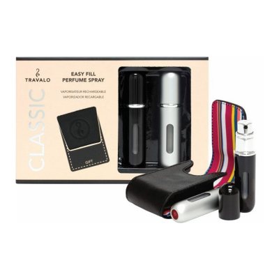 Travalo Classic Take 2 Duo Set 2 X 5ml Perfume Refill Sprays + Case (black/silver)