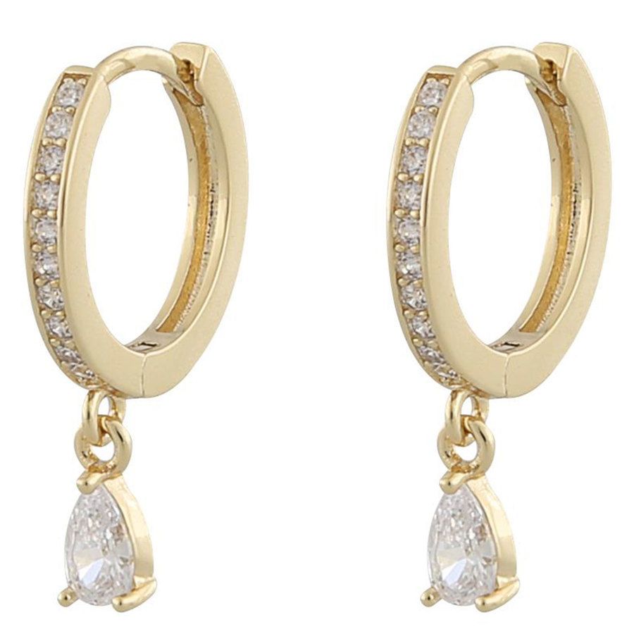 Snö of Sweden Camille Drop Ring Earring Gold/Clear