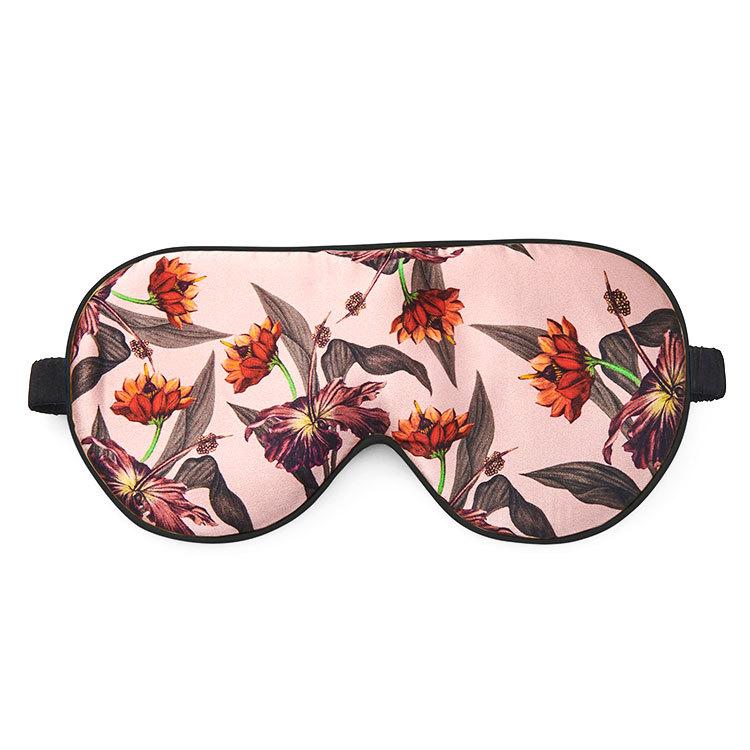 Fan Palm Sleeping Eye Mask 100% Mulberry Silk Rose Hibiscus