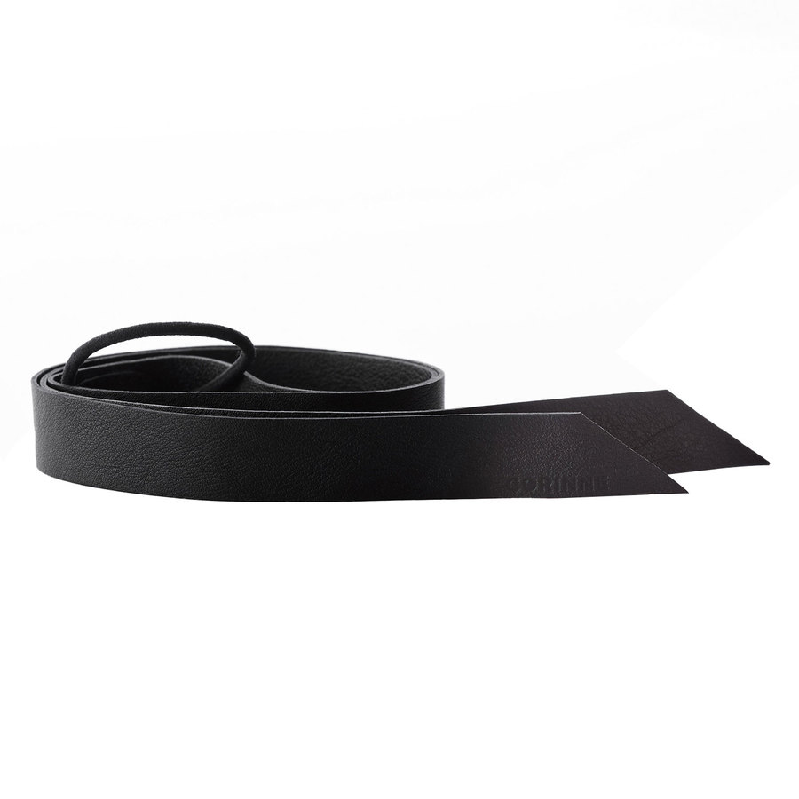 Corinne Leather Band Long Black