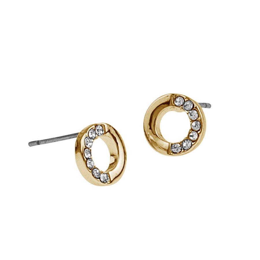 Snö of Sweden Colline Small Earring Gold/Clear 8 mm