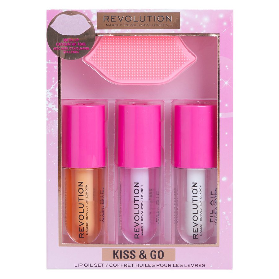 Makeup Revolution Kiss & Go Glaze Lip Care Gift Set 4 st