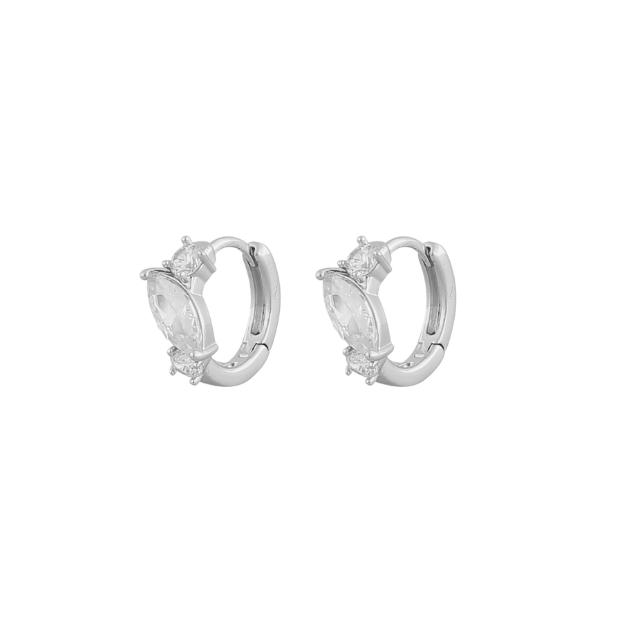 Snö of Sweden Meadow Small Ring Earring Silver/Clear 14 mm