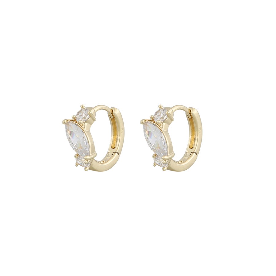 Snö of Sweden Meadow Small Ring Earring Gold/Clear 14 mm